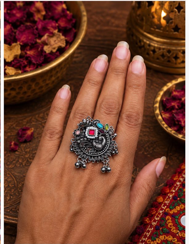 statement multicolor in kundan desgn