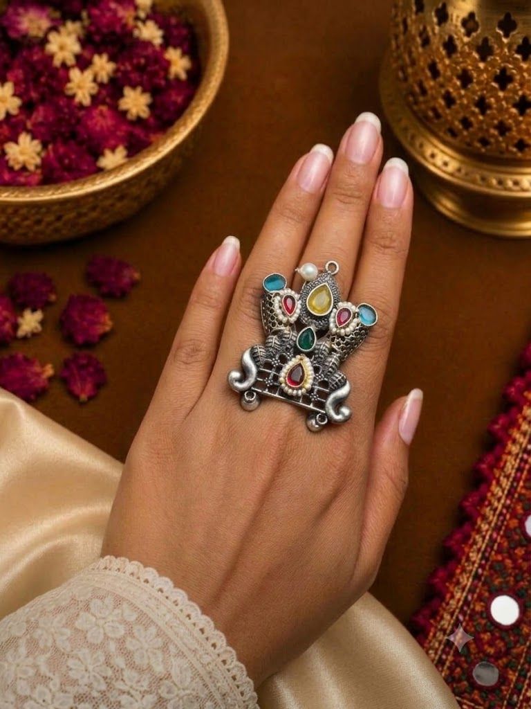 statement kundan with white pearl