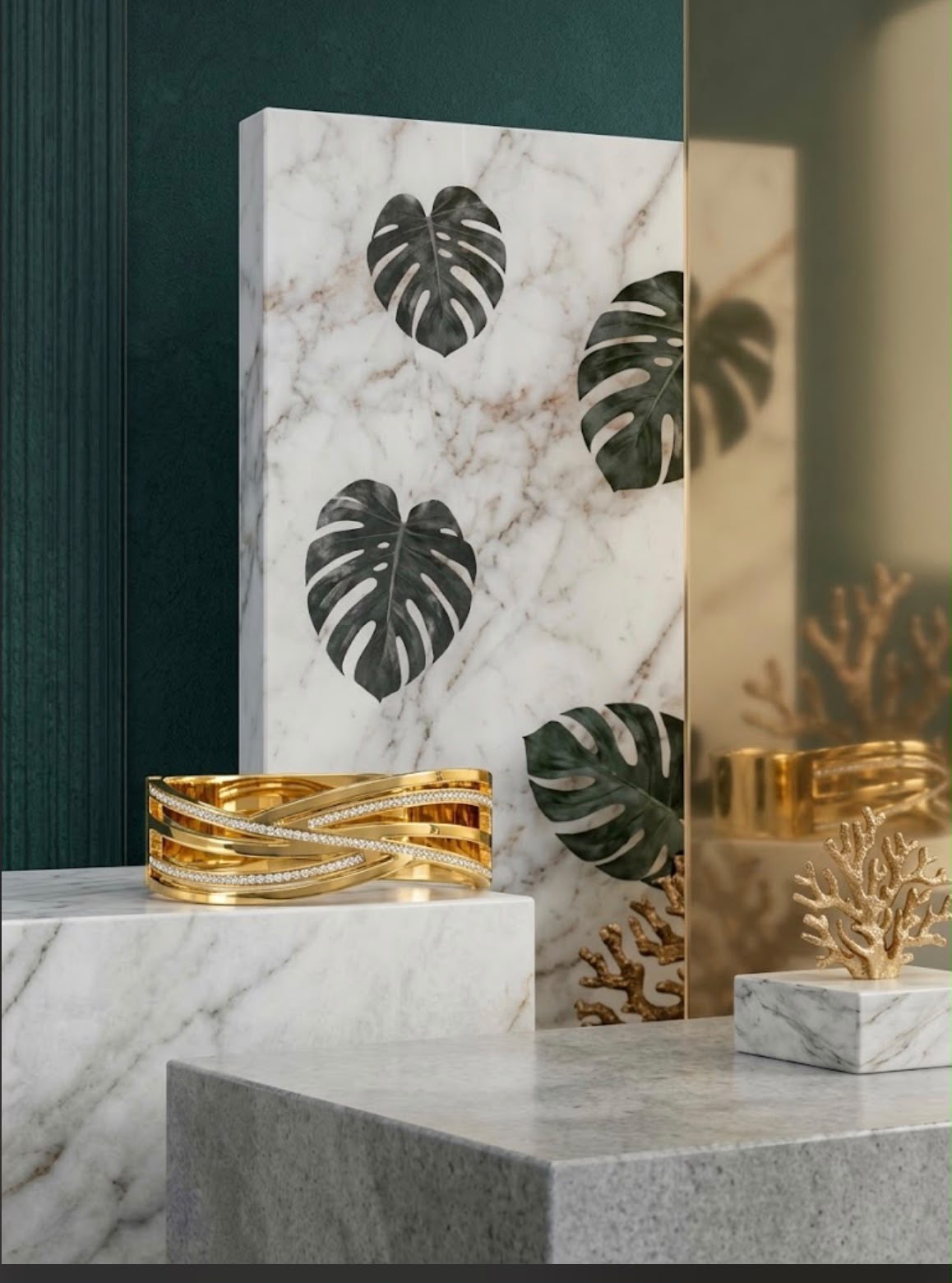 Twist design Statement stone bangle